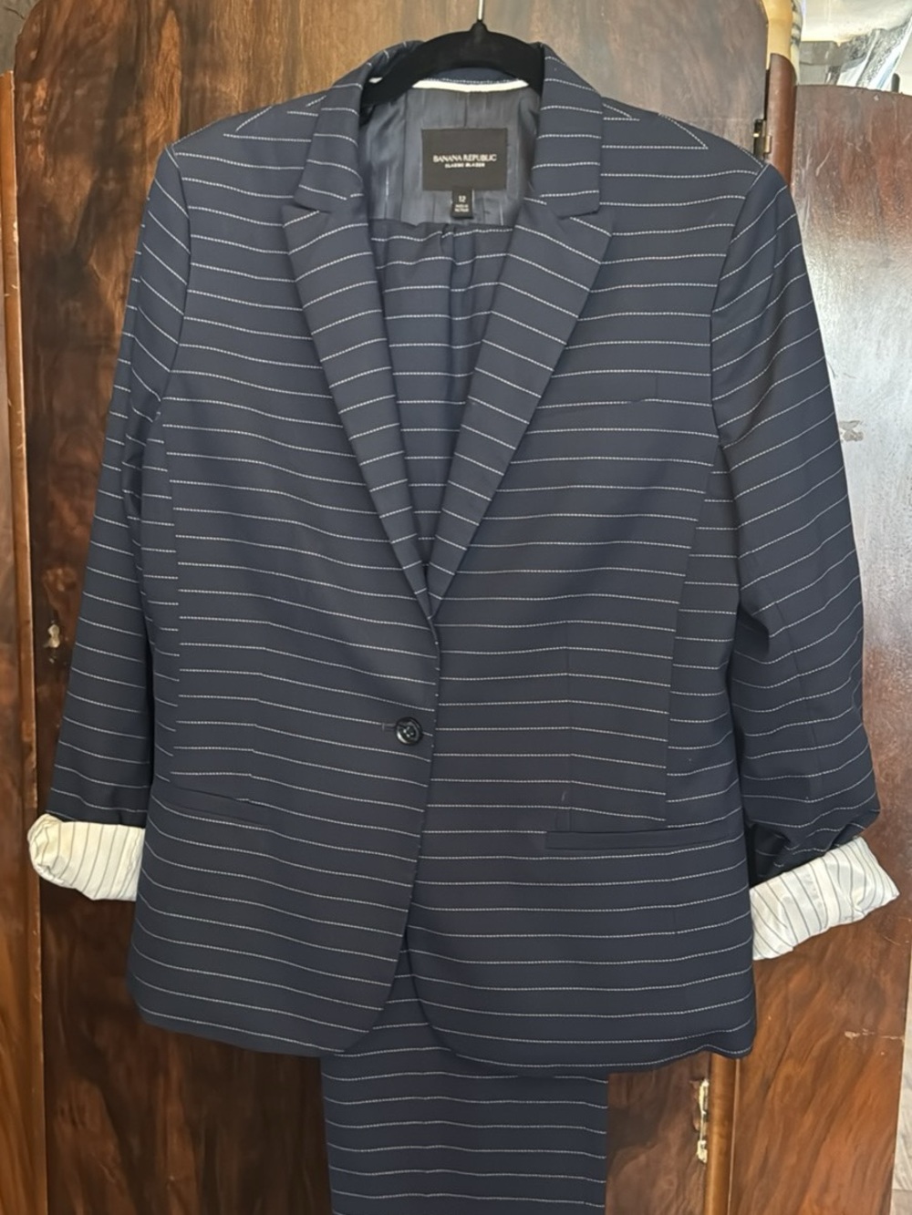 Banana Republic Women’s Navy Pinstripe Suit